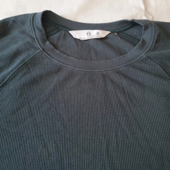 Tavi Renew Waffle Knit Crop Long Balloon Sleeve Forest Green Large - Picture 4 of 11